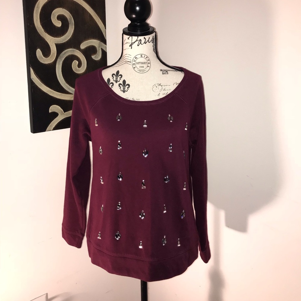 Cranberry embellished top